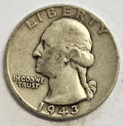 1943 Washington Quarter .900 Silver
