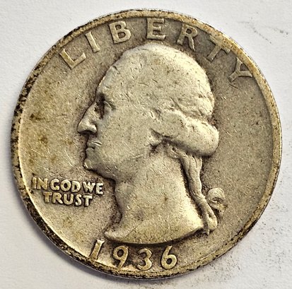 1936 S Washington Quarter .900 Silver