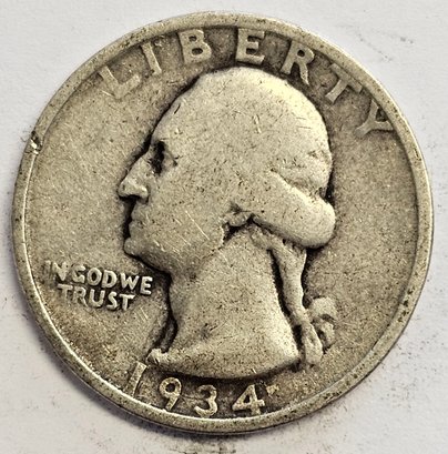 1934 Washington Quarter .900 Silver