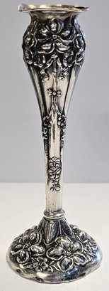 Sterling Silver Small Flower Vase With Floral Design 15.3 Grams