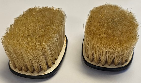(2) Sterling Silver Grooming Brushes For Hats Coats Or Shoes 77.9 Grams