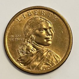 2011 D Sacagawea US One Dollar Coin With Wampanoag Treaty On Back