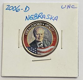 2006 D PAINTED NERBRASKA QUARTER GERALD FORD