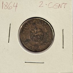 1864 2 Cent Coin USA With Motto