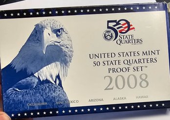 2008 US MINT 50 STATE QUARTER PROOF SET