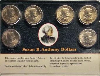 1979 & 1980 SUSAN B. ANTHONY DOLLAR SET APOLLO 11 6 COIN SET