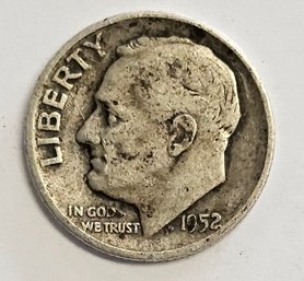 1952 D ROOSEVELT DIME .900 SILVER