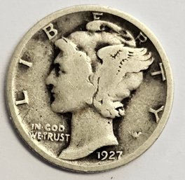 1927 MERCURY DIME .900 SILVER