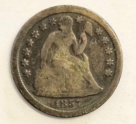 1857 SEATED LIBERTY DIME .900 SILVER