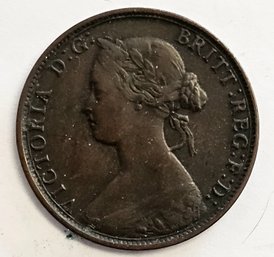 1864 ONE CENT NEW BRUNSWICK COIN QUEEN VICTORIA