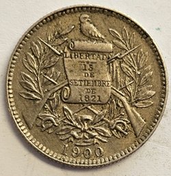 1900 1 REAL NIQUEL REPUBLICA DE GUATEMALA