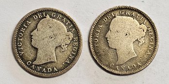 1886 AND 1901 CANADIAN DIMES .925 SILVER