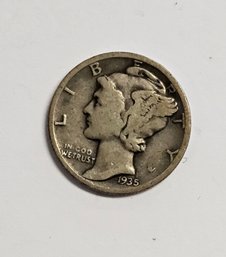 1935 Mercury Dime   .900 Silver