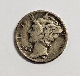 1945 Mercury Dime  .900 Silver