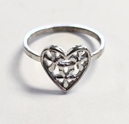 Vintage Avon Heart Ring With Flowers  Size 7