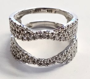 Vintage Sterling Silver CZ Wrap For Engagement Rings  4.21 Gr