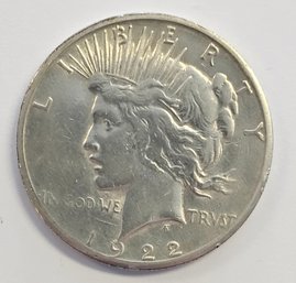 1922 S PEACE DOLLAR COIN   .900 SILVER