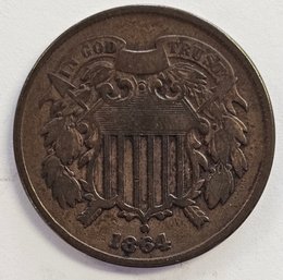 1864 TWO CENT PIECE  **IN GOD WE TRUST**