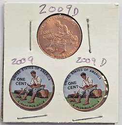 2009-2009 D BICENTENNIAL COLORIZED LINCOLN PENNY 3 PC SET