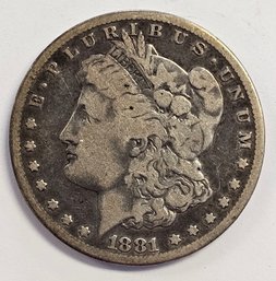 1881 S MORGAN DOLLAR COIN   .900 SILVER