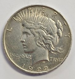 1922 D PEACE DOLLAR COIN   .900 SILVER