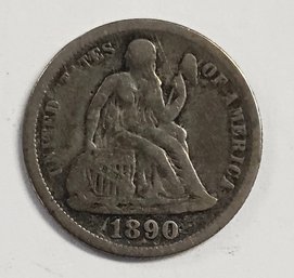 1890 LIBERTY SEATED DIME   .900 SILVER