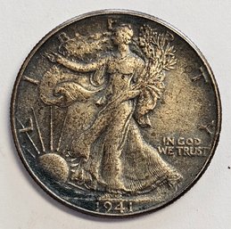1941 Walking Liberty Half Dollar .900 Silver