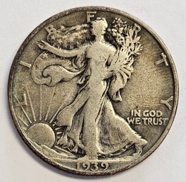 1939 D Walking Liberty Half Dollar .900 Silver
