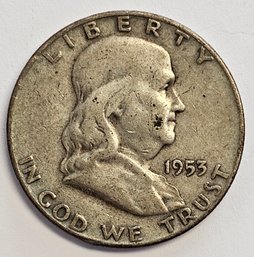 1953 D Franklin Half Dollar .900 Silver