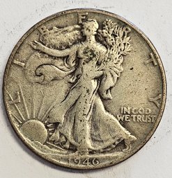 1946 Walking Libery Half Dollar .900 Silver