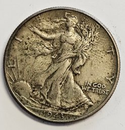 1943 Walking Liberty Half Dollar .900 Silver