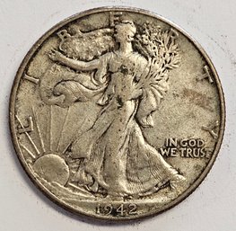 1942 Walking Liberty Half Dollar .900 Silver