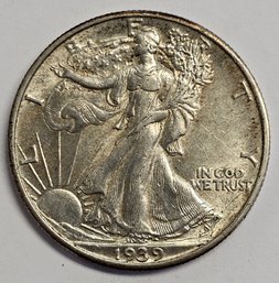 1939 Walking Liberty Half Dollar .900 Silver