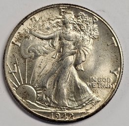 1942 Walking Liberty Half Dollar .900 Silver