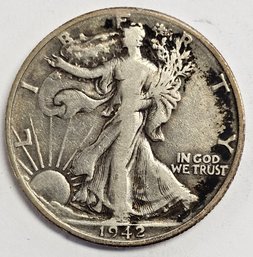 1942 D Walking Liberty Half Dollar .900 Silver