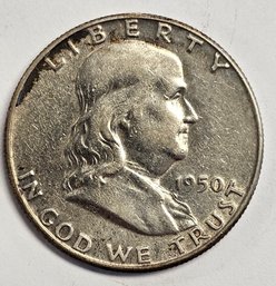 1950 Franklin Half Dollar .900 Silver