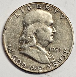 1951 S Franklin Half Dollar .900 Silver