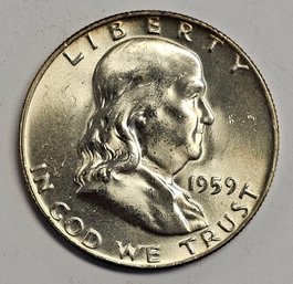1959 D Franklin Half Dollar .900 Silver