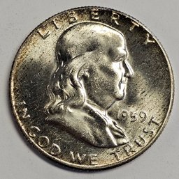 1959 Franklin Half Dollar .900 Silver