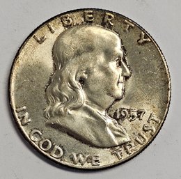 1957 Franklin Half Dollar .900 Silver