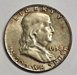 1958 D Franklin Half Dollar .900 Silver