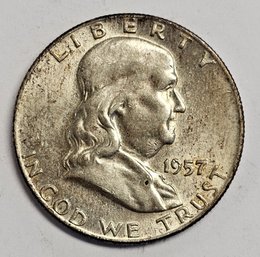 1957 D Franklin Half Dollar .900 Silver