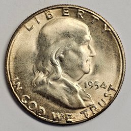 1954 S Franklin Half Dollar .900 Silver