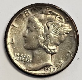 1939 Mercury Dime .900 Silver
