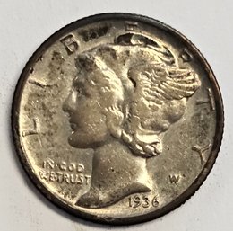 1936 Mercury Dime .900 Silver