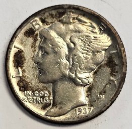 1937 D Mercury Dime .900 Silver