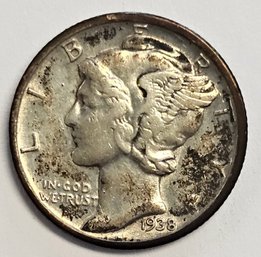1938 D Mercury Dime .900 Silver