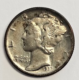 1937 S Mercury Dime .900 Silver