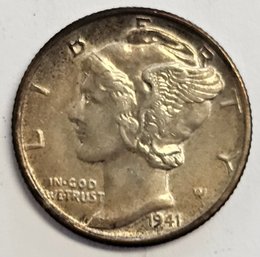 1941 S Mercury Dime .900 Silver