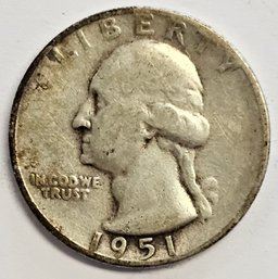 1951 S Washington Quarter .900 Silver